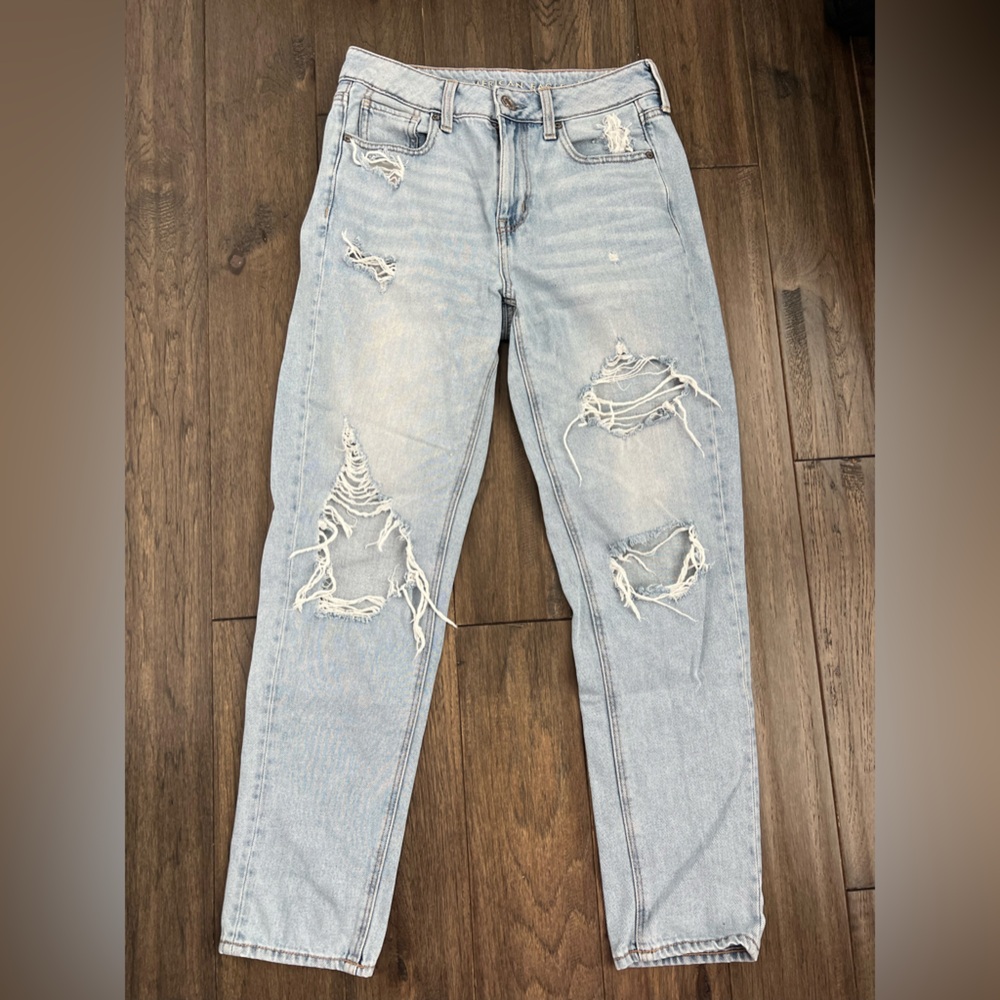 American Eagle ripped jeans.